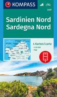 Carta escursionistica n. 2497. Sardegna Nord 1:50.000 (set di 4 carte). Ediz. italiana e tedesca edito da Kompass