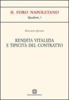 Rendita vitalizia e tipicità del contratto di Rolando Quadri edito da Edizioni Scientifiche Italiane