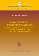 Privatizzazioni e settori strategici. L'equilibrio tra interessi statali e investimenti stranieri nel diritto comparato di Gianluca Scarchillo edito da Giappichelli