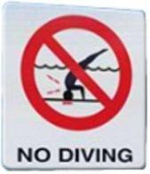 No diving. Segnale stradale edito da De Agostini