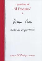 Note di copertina di Ruggero Chiesa edito da Il Dialogo