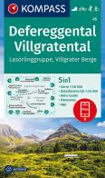 Carta escursionistica n. 45. Defereggental, Villgratental, Lasörlinggruppe, Villgrater Berge 1:50.000 edito da Kompass