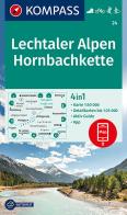 Carta escursionistica n. 24. Lechtaler Alpen, Hornbachkette 1:50.000 edito da Kompass