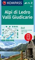 Carta escursionistica n. 071. Alpi di Ledro 1:50.000. Ediz. italiana, tedesca e inglese edito da Kompass