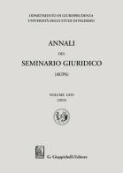 Annali del seminario giuridico dell'università di Palermo vol.65 edito da Giappichelli