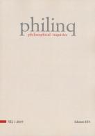 Philinq. Philosophical inquiries (2019) vol.1 edito da Edizioni ETS