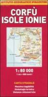 Corfù, Isole Ionie 1:80.000 edito da De Agostini