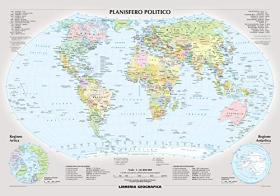 Planisfero fisico e politico (Carta murale) edito da Libreria Geografica