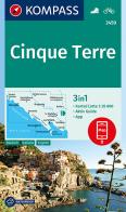 Carta escursionistica n. 2450. Cinque Terre 1:35.000. Ediz. italiana, tedesca e inglese edito da Kompass