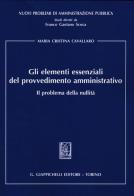 Gli elementi essenziali del provvedimento amministrativo. Il problema della nullità di M. Cristina Cavallaro edito da Giappichelli