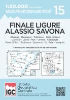 Carta n. 15 Finale Ligure, Alassio, Savona 1:50.000. Carta dei sentieri e dei rifugi edito da Ist. Geografico Centrale