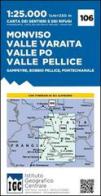 Carta n. 106 Monviso, Valle Po, Valle Varaita, Valle Pellice. Carta dei sentieri e dei rifugi edito da Ist. Geografico Centrale