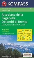 Wanderkarte n. 649. Altopiano della Paganella-Dolomiti di Brenta edito da Kompass