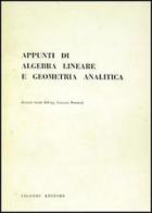 Appunti di algebra lineare e geometria analitica di Giovanni Romano edito da Liguori