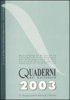 Quaderni del dottorato 2003 edito da Giappichelli