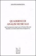 Quaderno di analisi musicale per la preparazione degli esami di cultura musicale generale e di analisi delle forme compositive di Giusto Pappacena edito da Artemide (Scafati)
