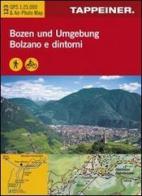 Cartina Bolzano e dintorni. Carta escursionistica & carta panoramica aerea. Ediz. multilingue edito da Tappeiner
