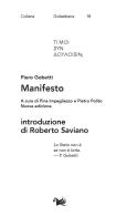 Manifesto. Nuova ediz. di Piero Gobetti edito da Aras Edizioni