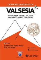 Carta escursionistica Valsesia. Scala 1:25.000. Ediz. italiana, inglese e tedesca vol.4 edito da Geo4Map