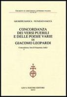 Concordanza dei «Versi puerili» e delle poesie varie di Giacomo Leopardi. Concordanza, lista di frequenza, indici di Giuseppe Savoca, Annunziata Saccà edito da Olschki