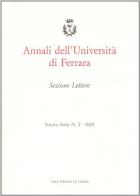 Annali dell'Università di Ferrara. Sezione lettere (2001) vol.2 edito da Le Lettere