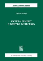 Società benefit e diritto di recesso di Paolo Butturini edito da Giappichelli