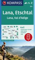 Carta escursionistica n. 054. Lana, Val d'Adige 1:25.000. Ediz. italiana, tedesca e inglese edito da Kompass