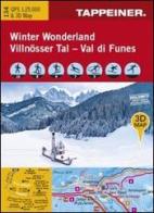 Winter wonderland Val di Funes. Carta topografica 1:25.000. Con panoramiche 3D. Ediz. italiana e tedesca edito da Tappeiner