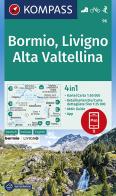 Carta escursionistica n. 96. Bormio, Livigno, Valtellina, 1:50.000. Ediz. italiana, tedesca e inglese edito da Kompass