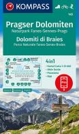 Carta escursionistica n. 145. Dolomiti di Braies-Pragser Dolomiten 1:25.000 edito da Kompass