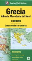 Grecia, Albania ,Macedonia del Nord 1:800.000. Carta stradale e turistica edito da Touring