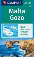 Carta escursionistica n. 235. Malta, Gozo 1:25.000. Ediz. tedesca e inglese edito da Kompass