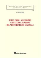 Dalla forma alle forme. Struttura e funzione del neoformalismo negoziale di Eugenio Fazio edito da Giuffrè