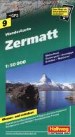 Zermat 1:50.000. Carta escursionistica edito da Hallwag