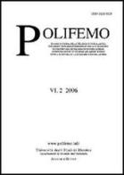 Polifemo. Rivista di storia delle religioni e storia antica (2006) vol. 6/2 di Mario Bolognari, Rosaria Ciardiello, Miriam Valdés Guía edito da Aracne