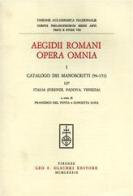 Aegidii Romani opera omnia vol.1 di Egidio Romano edito da Olschki
