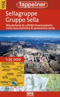 Gruppo Sella. Carta escursionistica & panoramica aerea 1:25.000. Ediz. italiana e tedesca edito da Tappeiner
