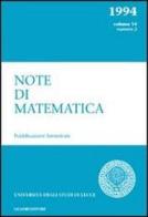 Note di matematica vol.14.2 edito da Liguori