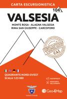 Valsesia nord-ovest. Monte Rosa, Alagna Valsesia, Rima San Giuseppe, Carcoforo 1:25.000 edito da Geo4Map