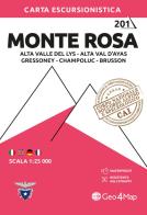 Monte Rosa. Alta Valle del Lys, Alta Valle d'Ayas, Champoluc e Brusson 1:25.000. Ediz. multilingue edito da Geo4Map