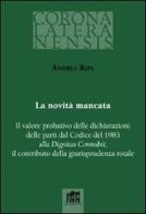 La novità mancata di Andrea Ripa edito da Lateran University Press
