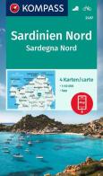 Cartina escursionistica n. 2497 Sardegna Nord; set di 4 cartine edito da Kompass