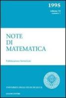 Note di matematica vol.15.1 edito da Liguori
