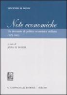 Note economiche. Un decennio di politica economica siciliana (1972-1982) di Vincenzo Li Donni edito da Giappichelli