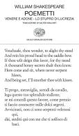 Poemetti: Venere e Adone-Lo stupro di Lucrezia. Testo inglese a fronte di William Shakespeare edito da Einaudi