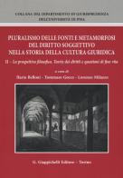 Pluralismo delle fonti e metamorfosi del diritto soggettivo nella storia della cultura giuridica vol.2 edito da Giappichelli