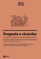 Proposte e ricerche. Economia e società nella storia dell'Italia centrale (2021) vol.86 edito da eum