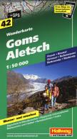 Goms Aletsch 1:50.000. Carta escursionistica edito da Hallwag