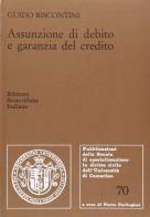 Assunzione di debito e garanzia del credito di Guido Biscontini edito da Edizioni Scientifiche Italiane