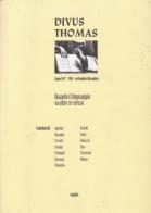 Divus thomas (2011) vol.3 edito da ESD-Edizioni Studio Domenicano